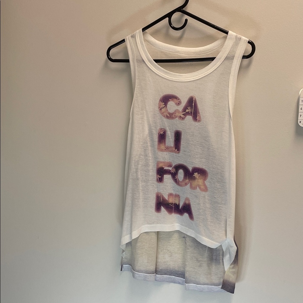Sofia by Vic California Graphic High-Low Tank Top Cover Up White & Purple